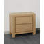 Light Oak 2-Drawer Nightstand With Hidden Power Strip