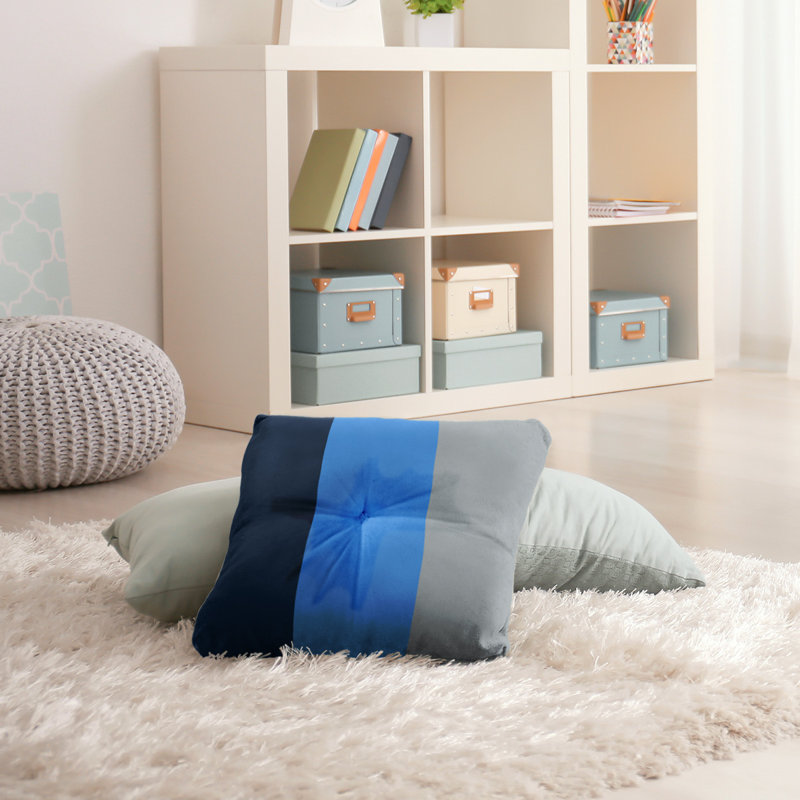 Coussin de sol touffeté, 30 po x 30 po, Bleu