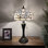 Lampe de table Sehnaz Tiffany avec fleurs en vitrail blanc et ampoules DEL incluses H 22 po x l 12 po x P 12 po
