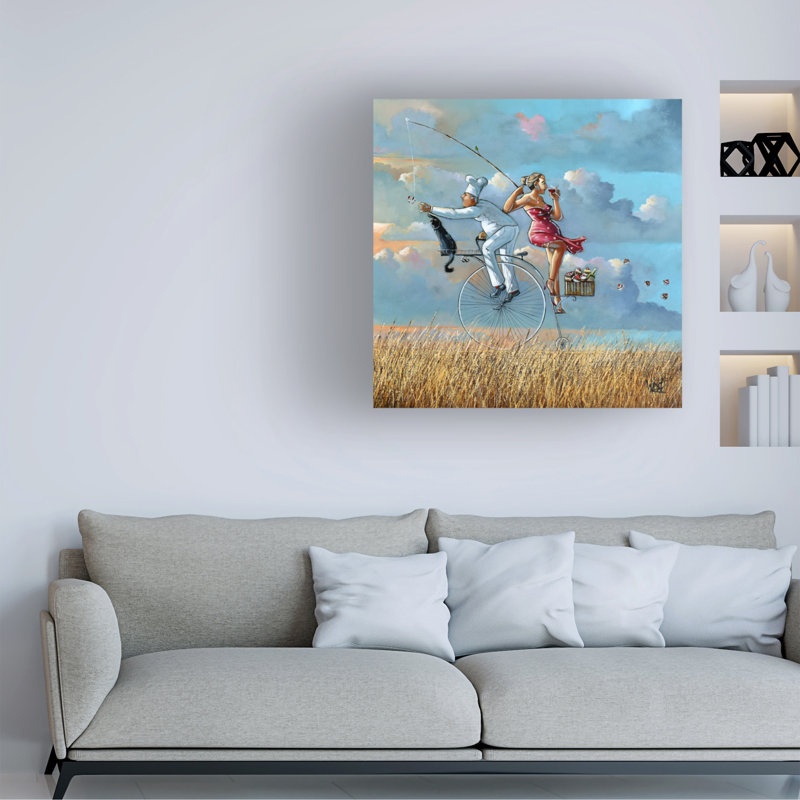 Art mural sur toile tendue - «Hope On a Rope» de Ronald West pour décoration de salon, de chambre à coucher ou de bureau - 18 x 18