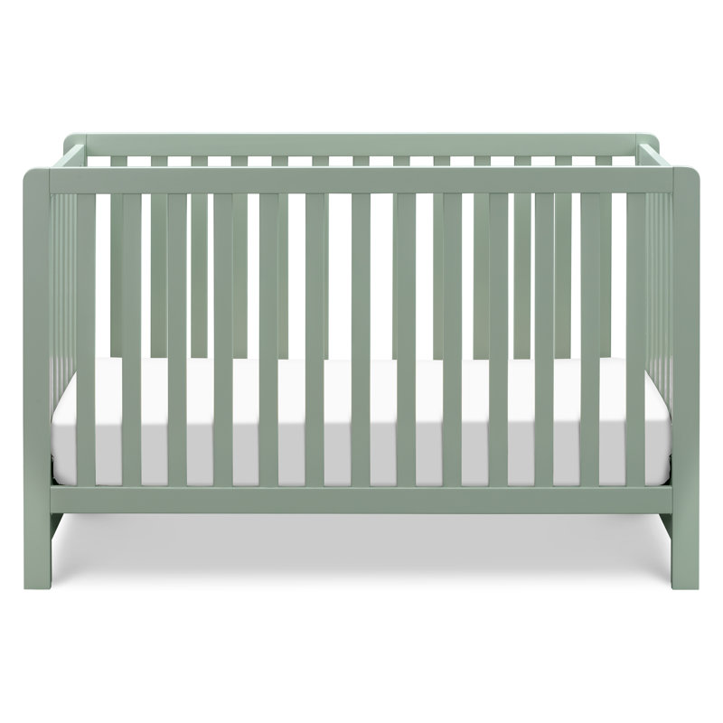 Light Sage 4-in-1 Convertible Crib with Clean Lines