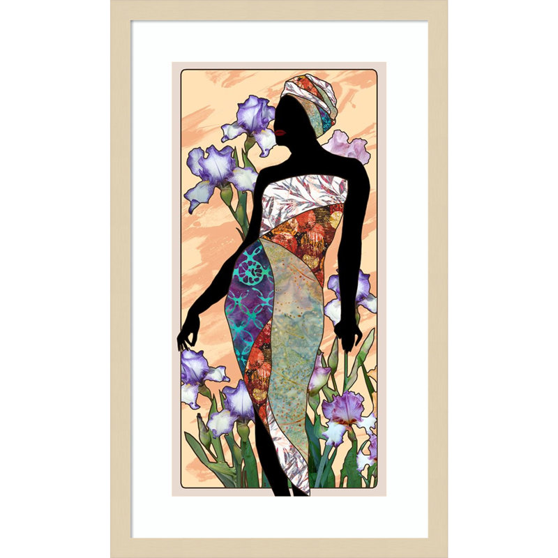 «Cosmopolitan Woman I» par Alonzo Saunders, reproduction d'art murale en bois, H 25 po x l 15 po