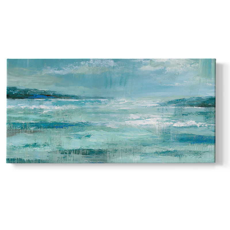 Isle Inlet - Toile tendue avec châssis, prête à accrocher, H 25 po x l 49 po, Doré