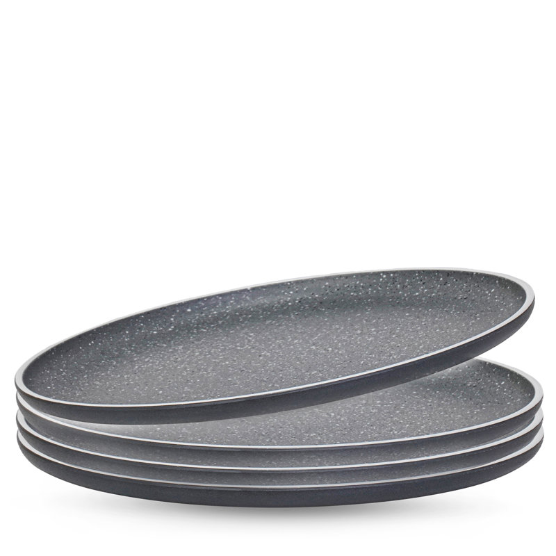 Assiette plate rPET (matériaux recyclés à 100%), Noir