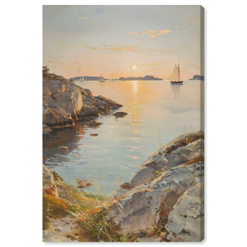 Art mural côtier As As Sun Sun Vibrant Coastal par Art Remedy, Toile tendue, H 54 po x l 36 po