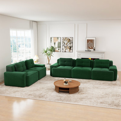 Ensemble de salon 2 pièces en velours côtelé moderne avec causeuse et canapé, sans assemblage