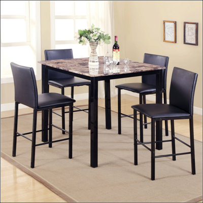 Metal Counter Height Dining Chairs With Black Metal Frame by Winston Porter