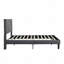 Structure de lit plateforme double tapissier avec tête de lit, support de lattes en bois massif, sommier