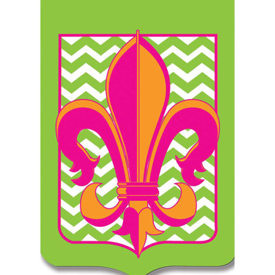 Garden Flag Chevron Fleur-De-Lis 13x18