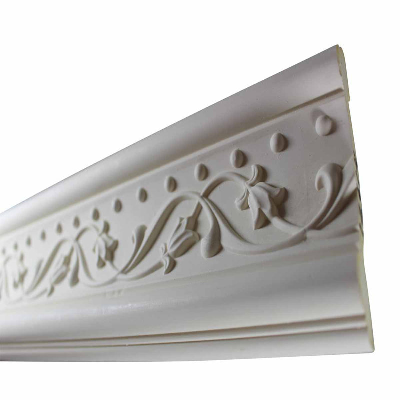 Primed White Urethane Ornate Crown Molding 96" L