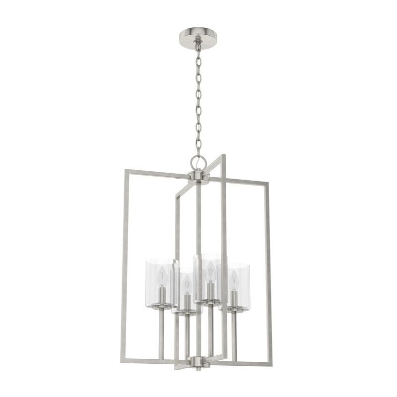 Kerrison 4 - Light Geometric Small Foyer Pendant, Brushed Nickel