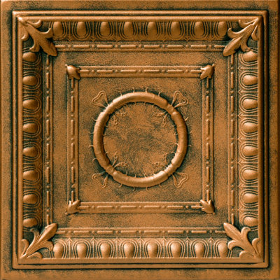 Tuile de plafond en polystyrène à collage romane 1,6 pi x 1,6 pi Romanesque Wreath