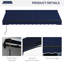 Auvent de patio rétractable 10 pi x 8 pi avec pare-soleil et poignée manuelle. Tissu 280 g / m², structure en aluminium robuste. Bleu pour terrasse, balcon, auvent de jardin rétractable, réglable. Structure.