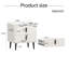 Ensemble de 2 tables de chevet, table de chevet avec 2 tiroirs et plateau de table en marbre, table d'appoint moderne pour la chambre à coucher, table de bout pour le salon, blanc-745337043