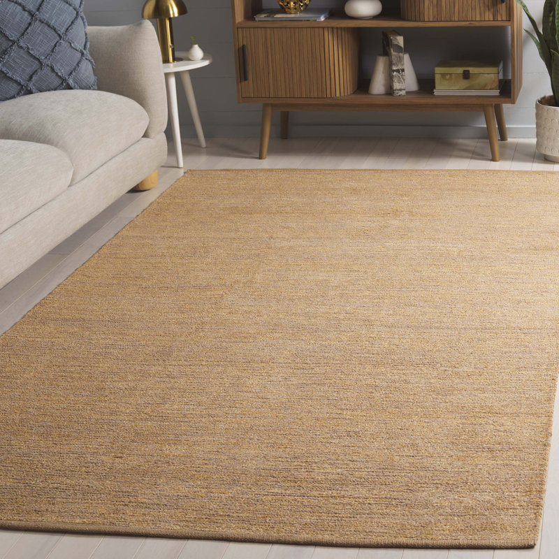 Jocelle Handtufted Recycled Cotton & Viscose Rug in Gold, Rectangle 5' x 8'