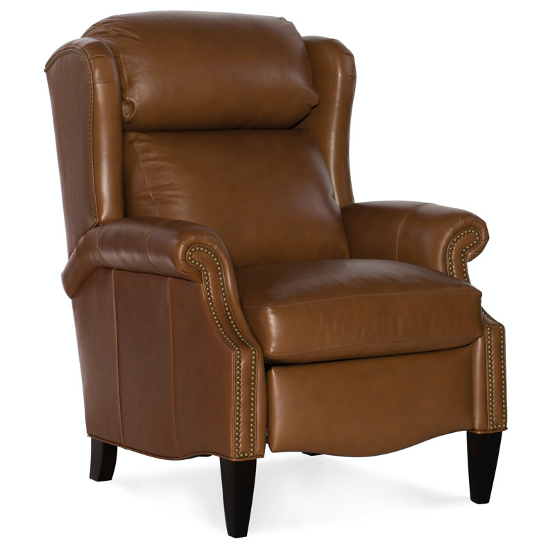 Miller Recliner, Aline Fumo Genuine Leather, Cobblestone, French Natural
