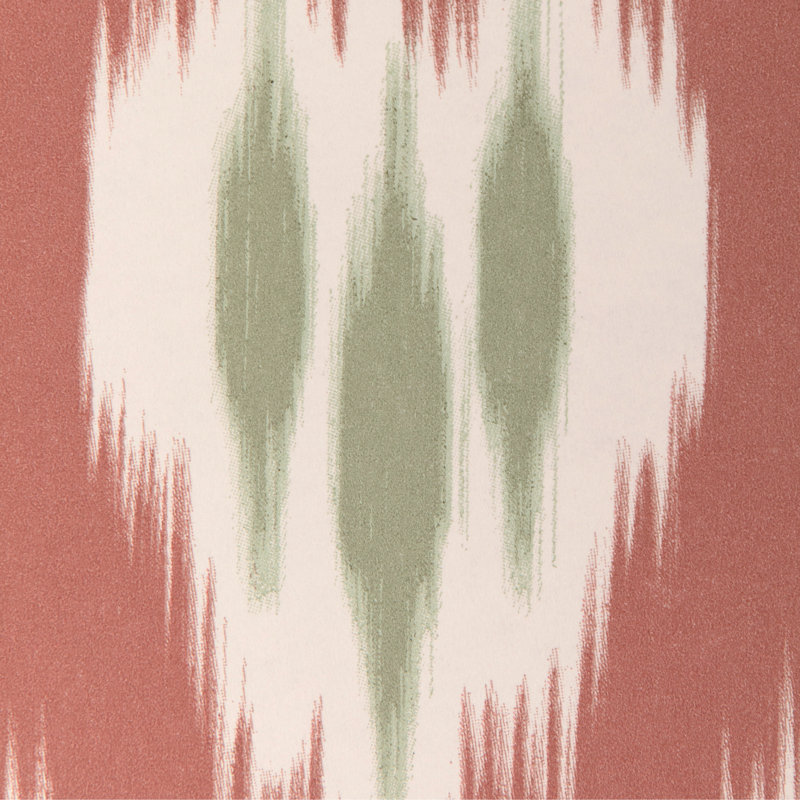 Clare Ikat Wood Pulp Blend Wallpaper Roll, Coral