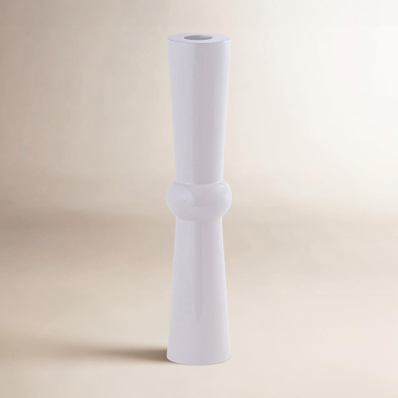 Porte-bougie blanc moyen en aluminium, H 10 po x l 2 po x P 2 po
