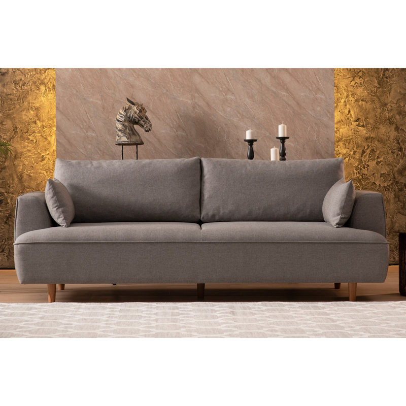 Canapé rembourré 90,6 po Gwain, 100 % polyester gris clair