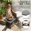 Ensemble de mobilier d'extérieur 5 pièces avec table et repose-pieds Ensemble de patio en osier bistro (coussin en osier brun et kaki)-2069786762-2070297833