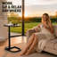Table d'appoint pivotante à 90° avec plateau rabattable réglable pour canapé et lit, design ajustable, plateau rabattable, verrouillage du panneau, pivotante à 90°, utilisable sur canapé ou au chevet du lit, table multifonctionnelle, design compact (brun)