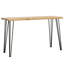 Table avec rebord et pieds noirs mats - Meuble rustique en bois