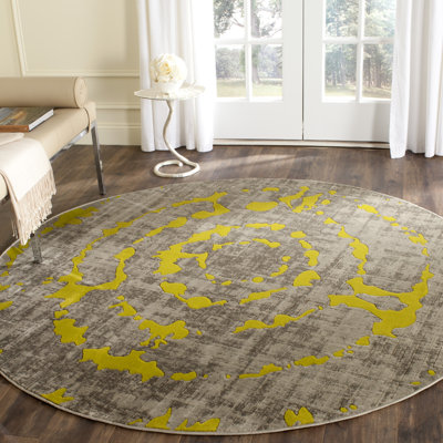 Deasia Light Hand-Knotted Grey/Seaweed Green Area Rug