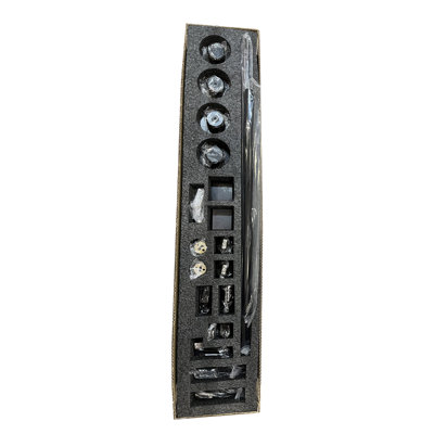 L'ensemble de quincaillerie de porte de douche coulissante sans cadre comprend une poignée à tirer / un système de rouleau / une pince en verre
