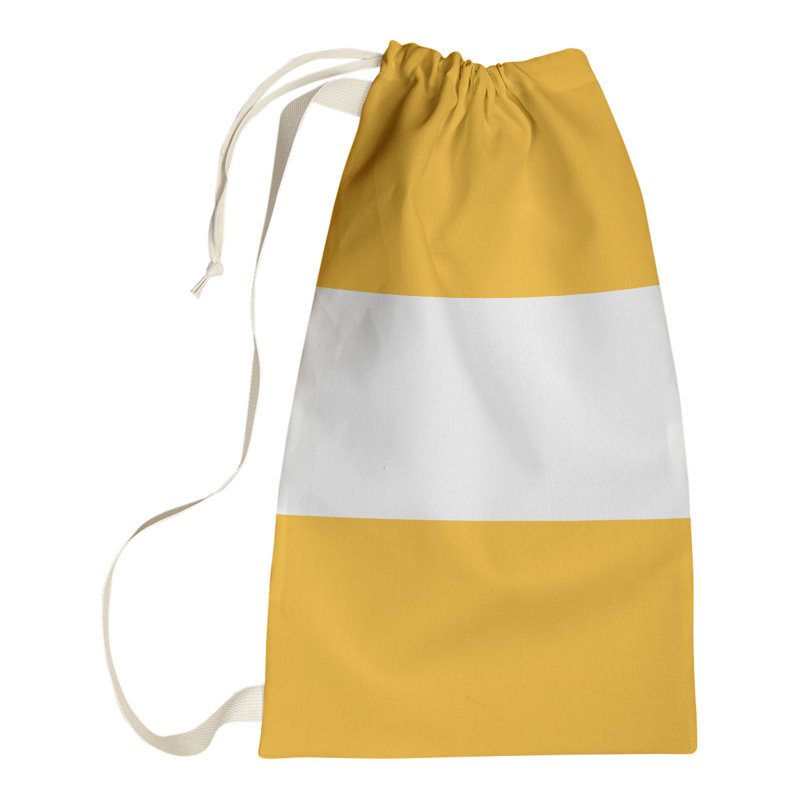 Fabric Laundry Bag with Handles, 36" H x 28" W x 1.5" D, Pittsburgh Gold/White/Pittsburgh Gold
