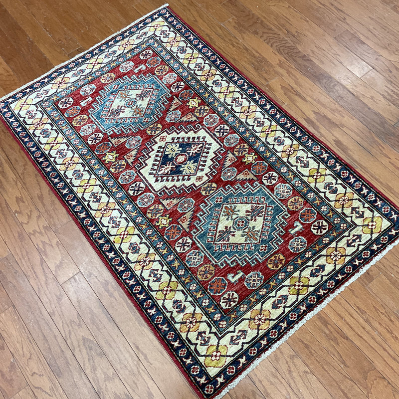  Handmade Kazak Wool Rug