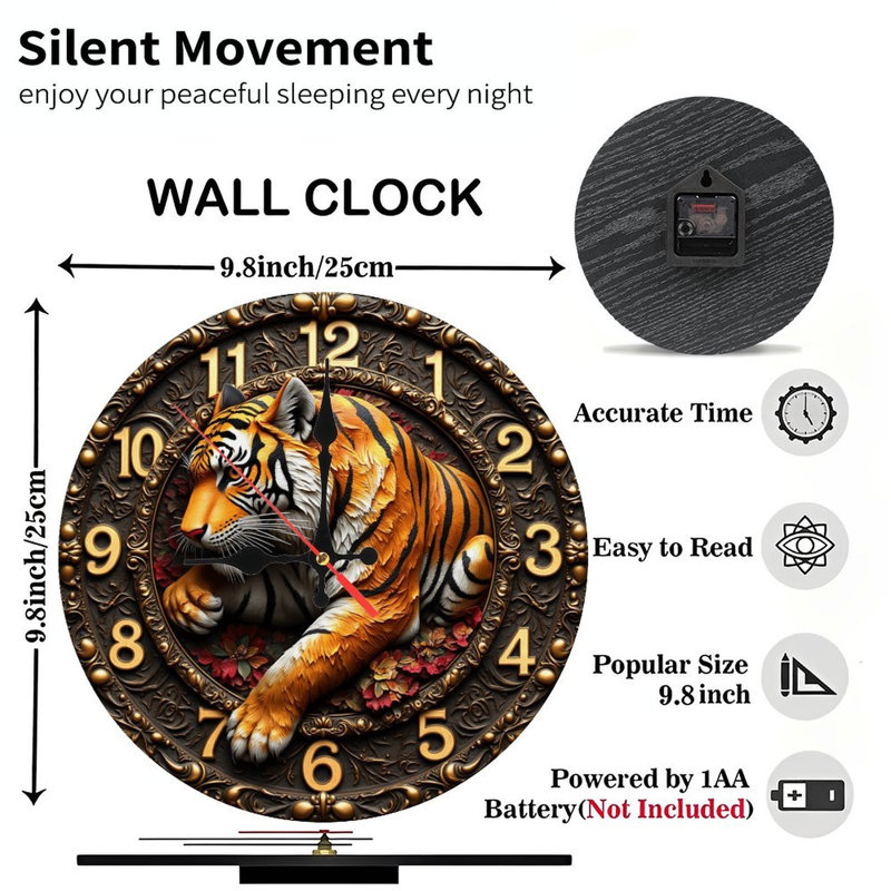 Horloge murale feuille verte
