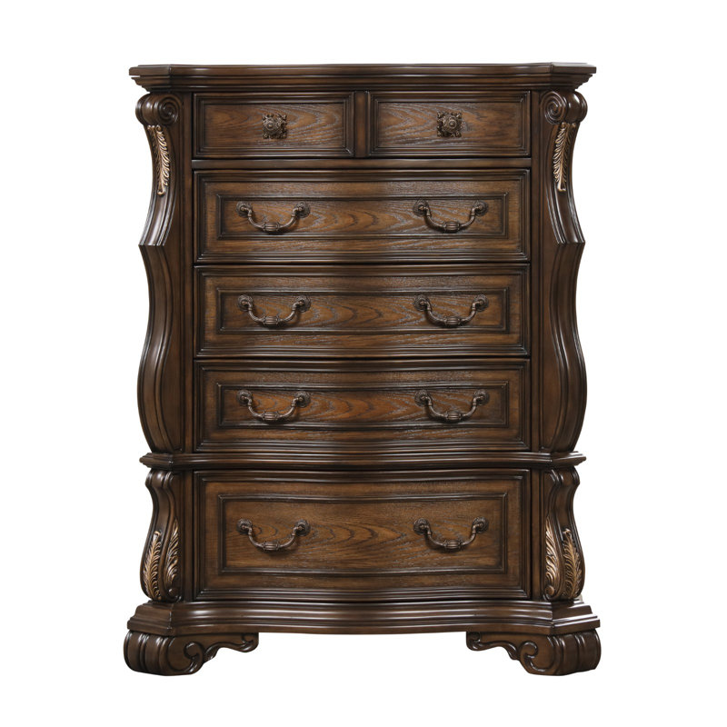 Commode traditionnelle Leovanni, brun foncé