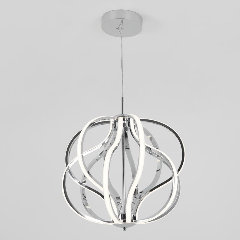 Luminaire suspendu géométrique à 1 lumière Nebo Nebo, Chrome
