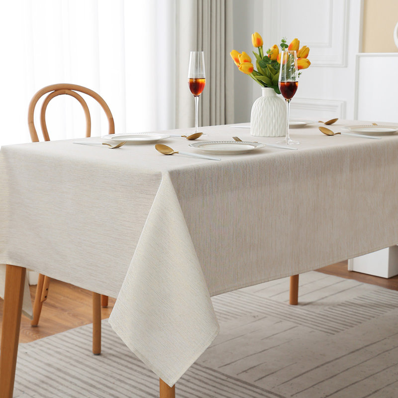 Table Cloth Glitter  70  Round  Gold, Cream