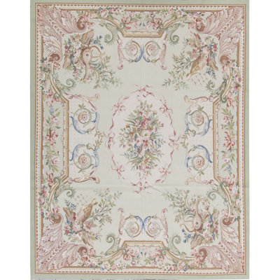 Aubusson Hand Knotted Wool Oriental Area Rug