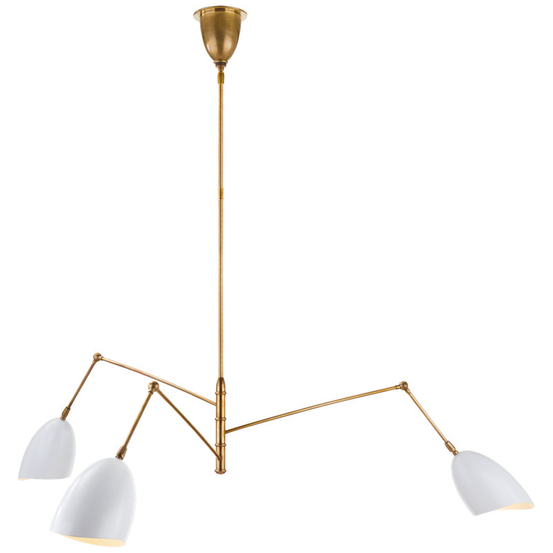 AERIN Sommerard Large Triple Arm Chandelier, Black, 17.5" H x 62" W x 62" D