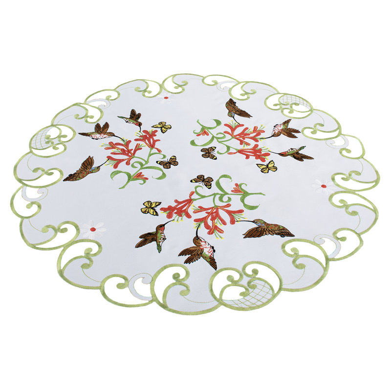 Decorative Round Table Topper With Hummingbirds (23" Round)