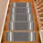 Custom Size Solid Bordered Striped Design Low Pile Stair Treads Carpets-1471496814-1471496804