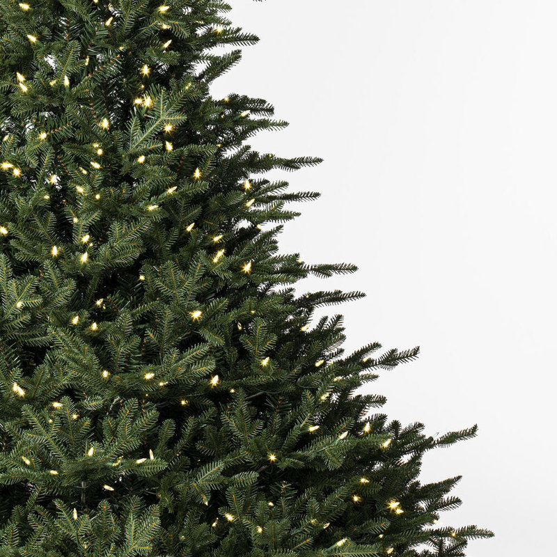 Artificial Fir Christmas Tree with Lights, 6.5', Clear/White