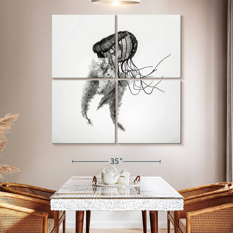 Monochrome Jellyfish, 50" H x 50" W