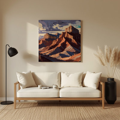Southwestern Landscapes Mountain Ridge 113 Brown Metal Wall Art