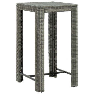 Latitude Run® Garden Bar Table Grey 39.4"X23.8"X43.5" Poly Rattan