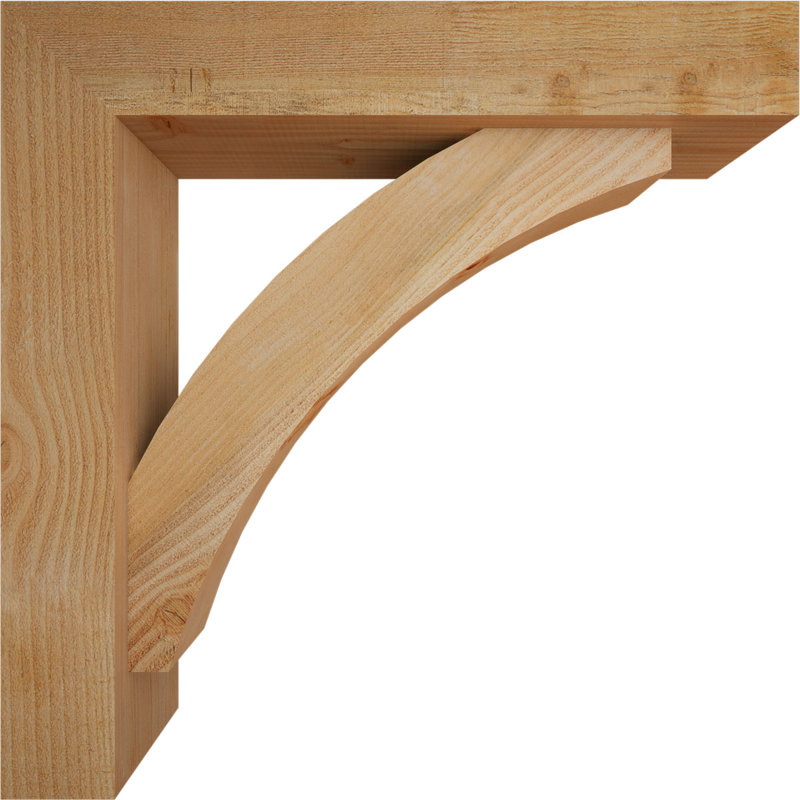Thorton Block Bracket with Offset Brace, 28 x 28, 6"W Douglas Fir (Rough Sawn)