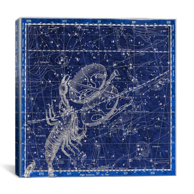 "Cartes et graphiques", "Atlas céleste - planche 19 (Balance, Scorpion)" par Alexander Jamieson, impression sur toile