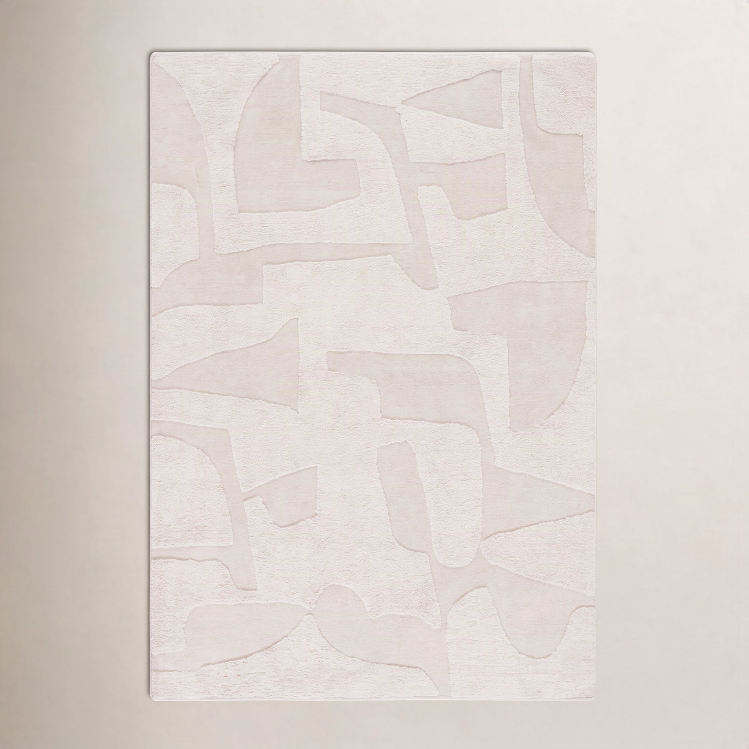 Sarya Ivory Hand-Woven Abstract Rug, Rectangle 9' x 12'