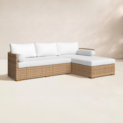  Maddie 100" Wicker Chaise Sectional