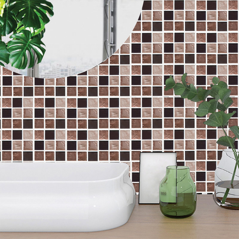 Jarrell 10cm W x 10cm L PVC Peel and Stick Mosaic Tile
