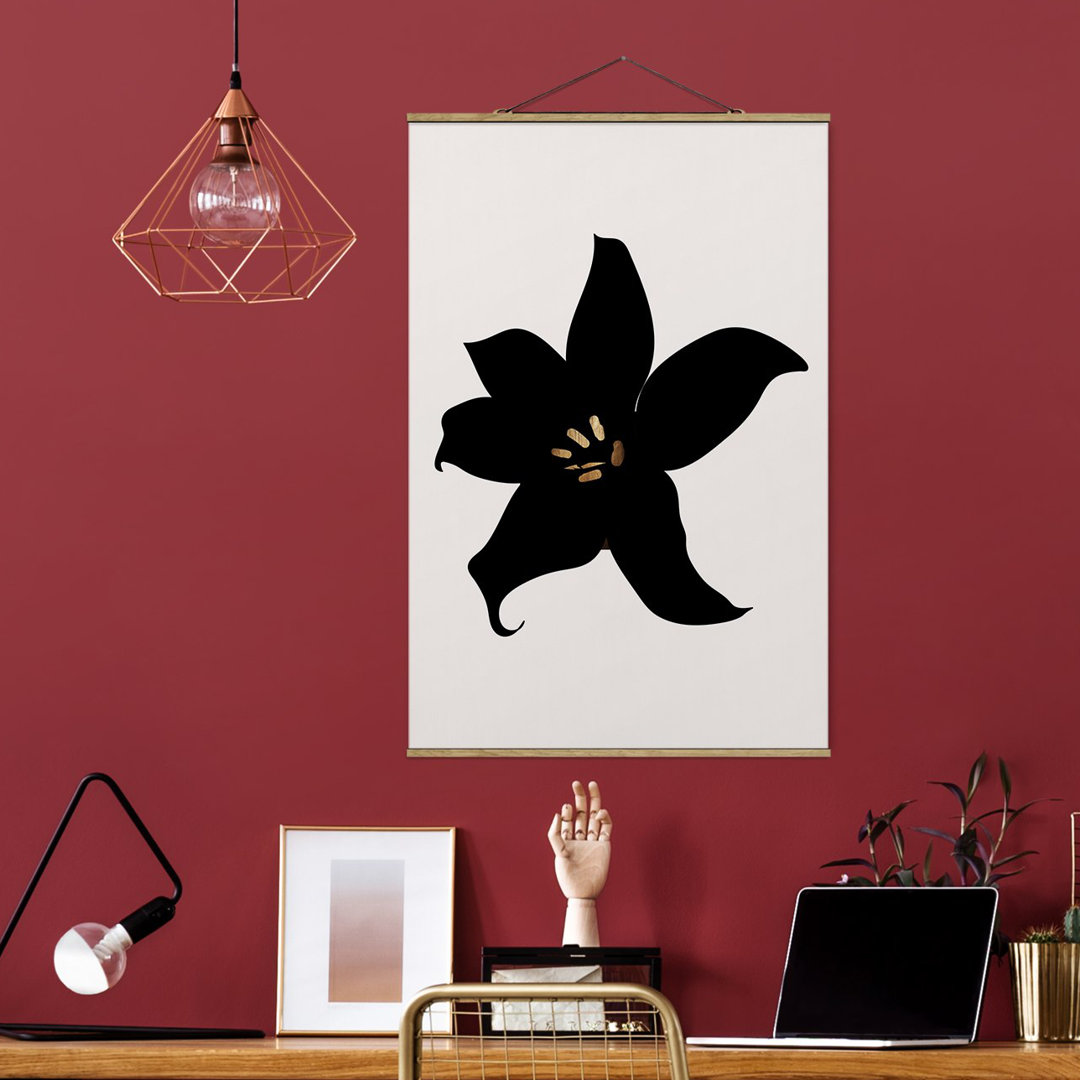 Stoffbild Plant World – Orchid Black and Gold