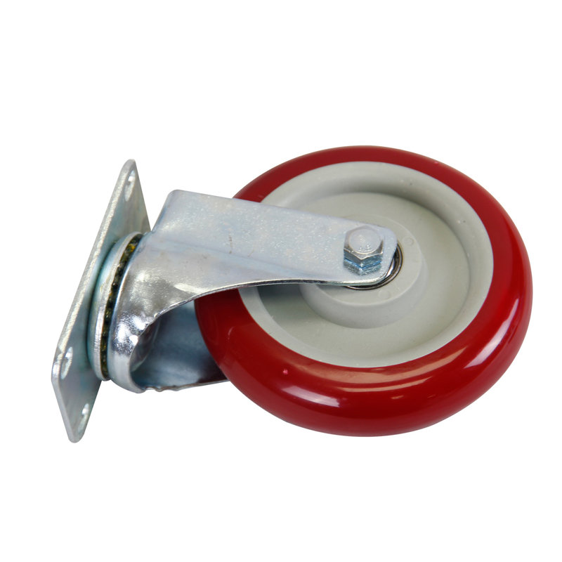 Ensemble de 4 roues pivotantes de 5 pouces avec roulettes en polyuréthane à plaque pivotante