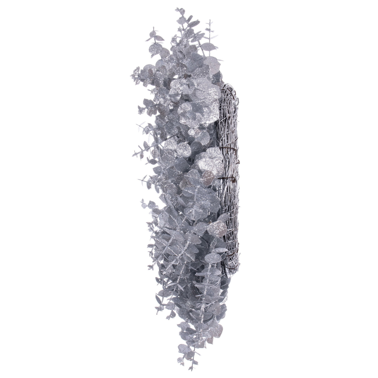 24" Eucalyptus Halloween Wreath, Silver